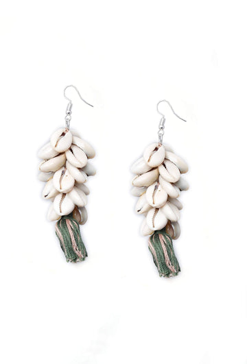 Handcrafted Tassled Seashell Earrings for Beachwear